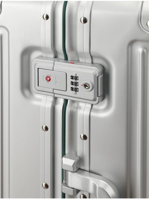 Travelite Next ezüst-zöld alumínium 4 kerekű csatos kabinbőrönd