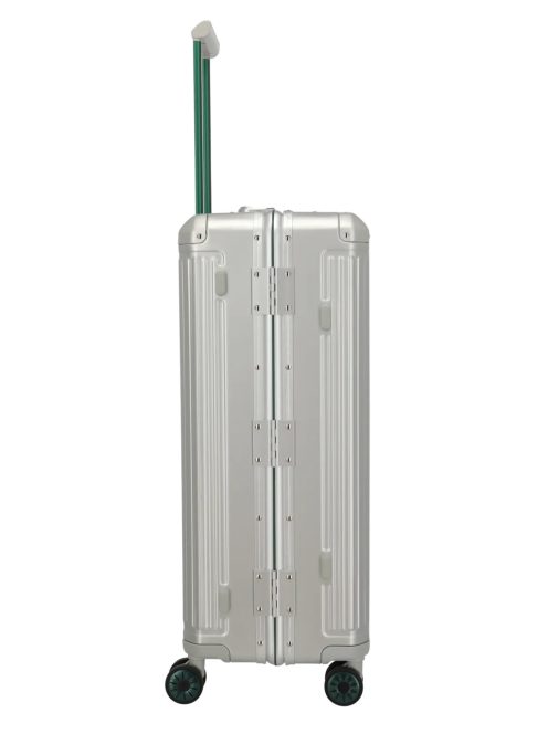 Travelite Next ezüst-zöld alumínium 4 kerekű csatos nagy bőrönd