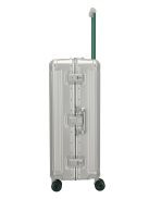 Travelite Next ezüst-zöld alumínium 4 kerekű csatos nagy bőrönd