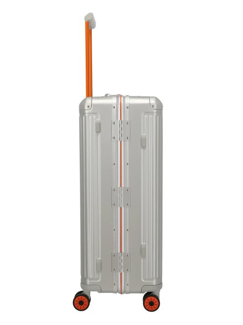 Travelite Next ezüst-narancs alumínium 4 kerekű csatos nagy bőrönd