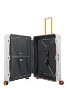 Travelite Next ezüst-narancs alumínium 4 kerekű csatos nagy bőrönd