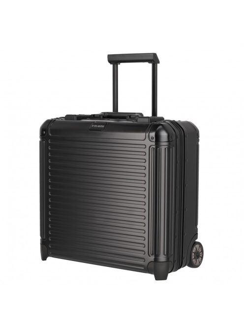 Travelite Next fekete alumínium 2 kerekű üzleti kabinbőrönd