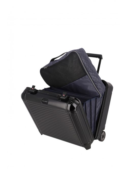 Travelite Next fekete alumínium 2 kerekű üzleti kabinbőrönd