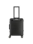 Travelite Next fekete alumínium 4 kerekű első zsebes kabinbőrönd