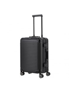   Travelite Next fekete alumínium 4 kerekű csatos kabinbőrönd