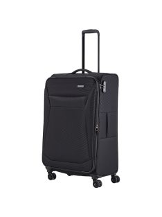 Travelite Chios fekete 4 kerekű bővíthető nagy bőrönd