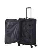 Travelite Chios fekete 4 kerekű bővíthető nagy bőrönd