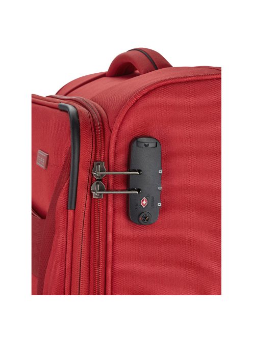 Travelite Chios piros 4 kerekű bővíthető nagy bőrönd