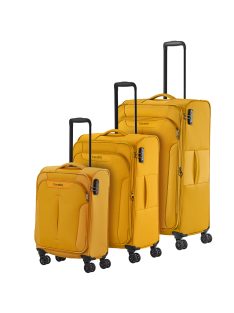   Travelite Croatia okkersárga 4 kerekű 3 részes bőrönd szett