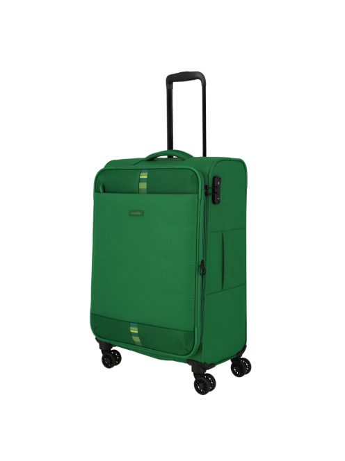 Travelite Rügen zöld 4 kerekű bővíthető közepes bőrönd