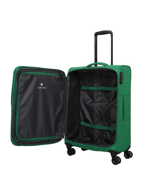 Travelite Rügen zöld 4 kerekű bővíthető közepes bőrönd