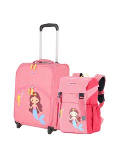   Travelite Youngster rosegold sellős 2 kerekű gyerek bőrönd + hátizsák
