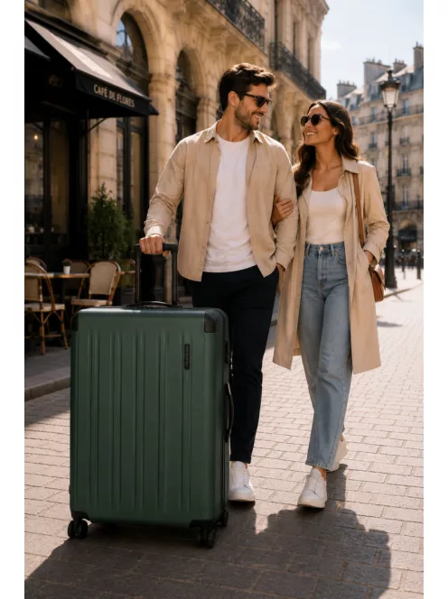 Travelite Dynamic XL extra nagy méretű bőrönd zöld