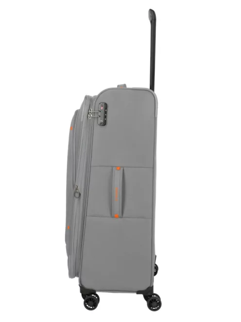 Travelite Umbria L Smoky grey bővíthető nagy méretű bőrönd