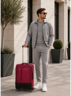 Travelite Crosslite S 4w négy kerekű kabin bőrönd piros