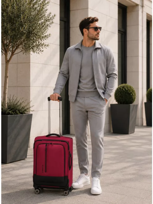 Travelite Crosslite S 4w négy kerekű kabin bőrönd piros