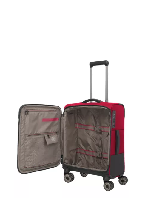 Travelite Crosslite S 4w négy kerekű kabin bőrönd piros