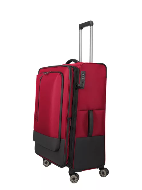 Travelite Crosslite L bővíthető nagy méretű bőrönd piros