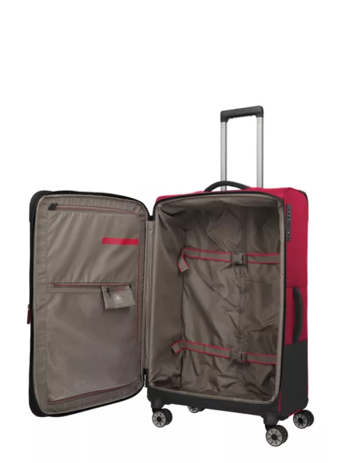 Travelite Crosslite L bővíthető nagy méretű bőrönd piros
