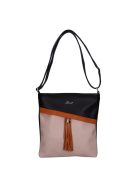 Karen Viva fekete-drapp-csau barna rostbőr női oldaltáska