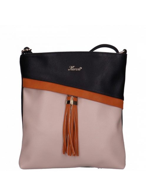 Karen Viva fekete-drapp-csau barna rostbőr női oldaltáska