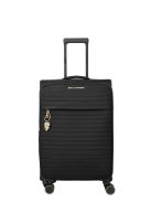 Travelite Barbara Stepp fekete 4 kerekű bővíthető női közepes bőrönd