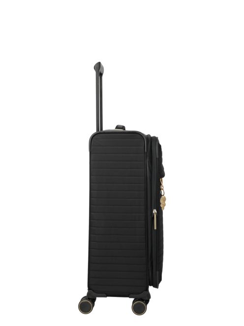 Travelite Barbara Stepp fekete 4 kerekű bővíthető női közepes bőrönd