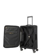 Travelite Barbara Stepp fekete 4 kerekű bővíthető női közepes bőrönd