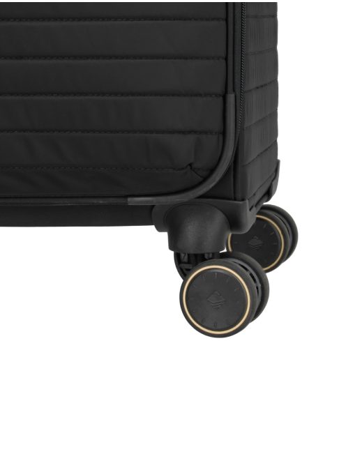 Travelite Barbara Stepp fekete 4 kerekű bővíthető női közepes bőrönd