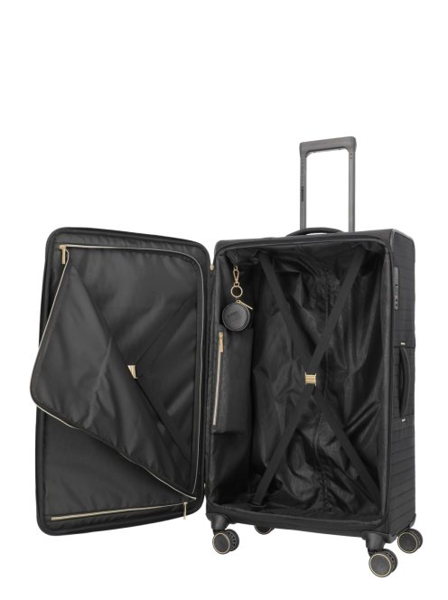 Travelite Barbara Stepp fekete 4 kerekű női nagy bőrönd