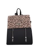 Karen Audre fekete-drapp rostbőr kicsi női hátizsák