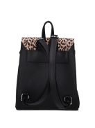 Karen Audre fekete-drapp rostbőr kicsi női hátizsák