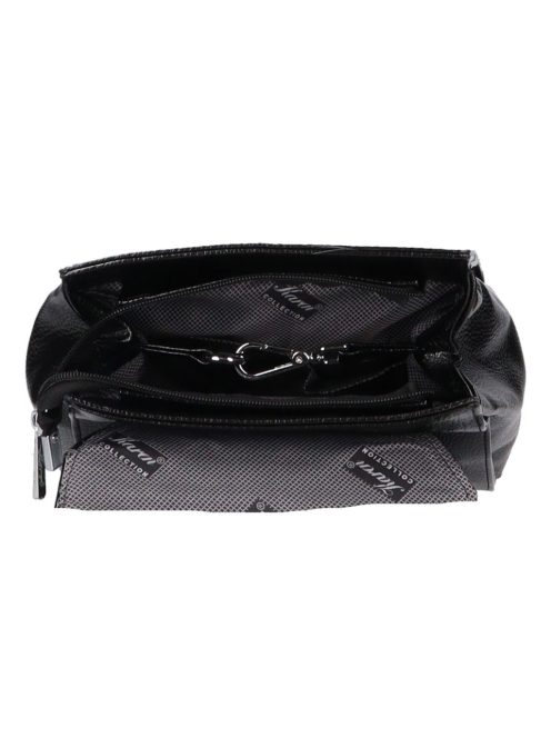 Karen Audre fekete-drapp rostbőr kicsi női hátizsák