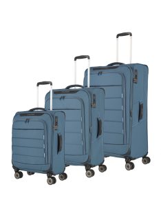 Travelite Skaii kék 4 kerekű 3 részes bőrönd szett