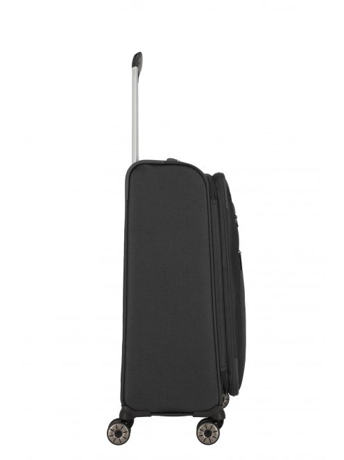 Travelite Miigo fekete 4 kerekű bővíthető közepes bőrönd