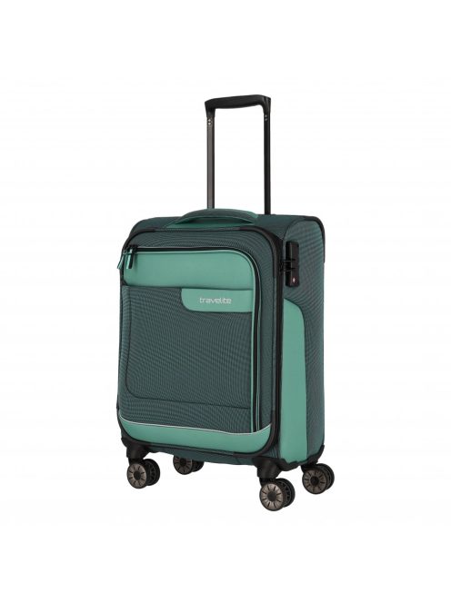 Travelite Viia zöld 4 kerekű 3 részes bőrönd szett + utazótáska