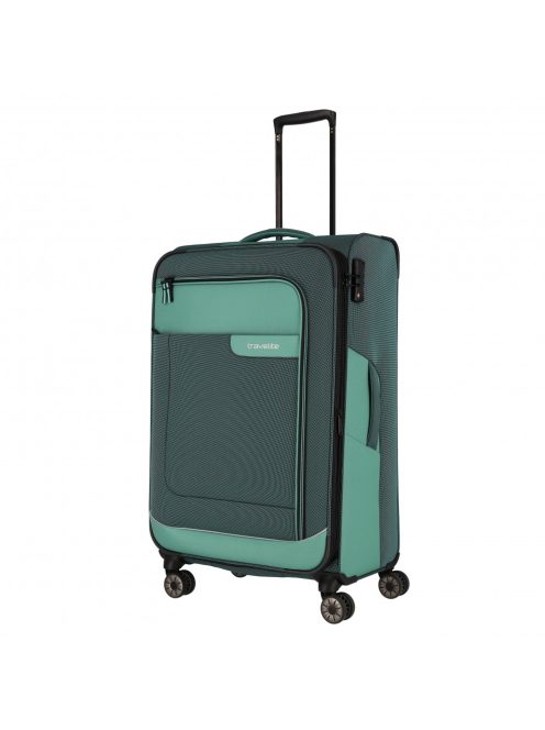 Travelite Viia zöld 4 kerekű 3 részes bőrönd szett + utazótáska