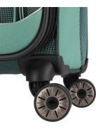 Travelite Viia zöld 4 kerekű 3 részes bőrönd szett + utazótáska