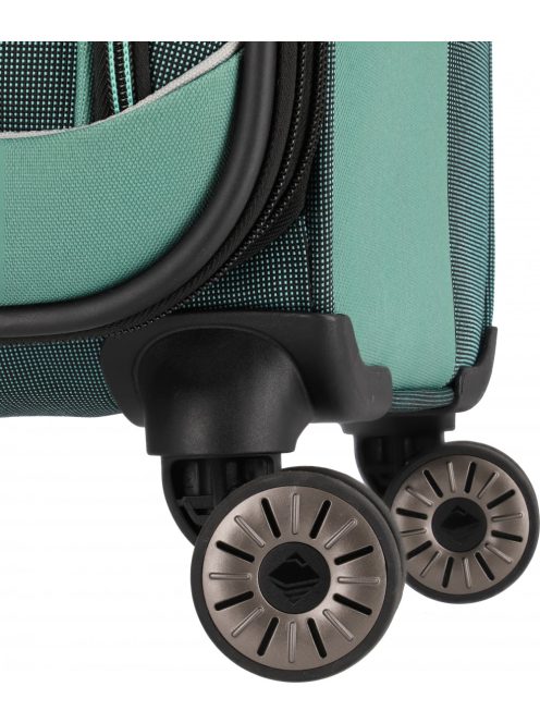 Travelite Viia zöld 4 kerekű 3 részes bőrönd szett + utazótáska