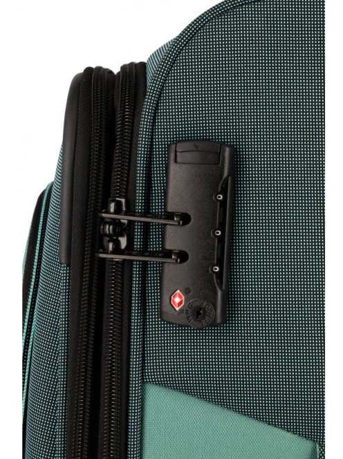 Travelite Viia zöld 4 kerekű 3 részes bőrönd szett + utazótáska