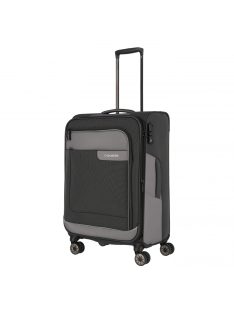   Travelite Viia antracit 4 kerekű bővíthető közepes bőrönd