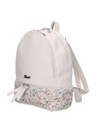 Karen Milton fehér virágos rostbőr női hátizsák