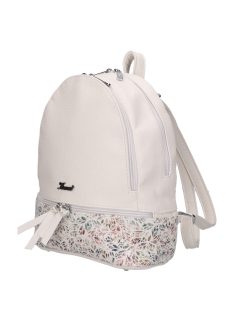 Karen Milton fehér virágos rostbőr női hátizsák