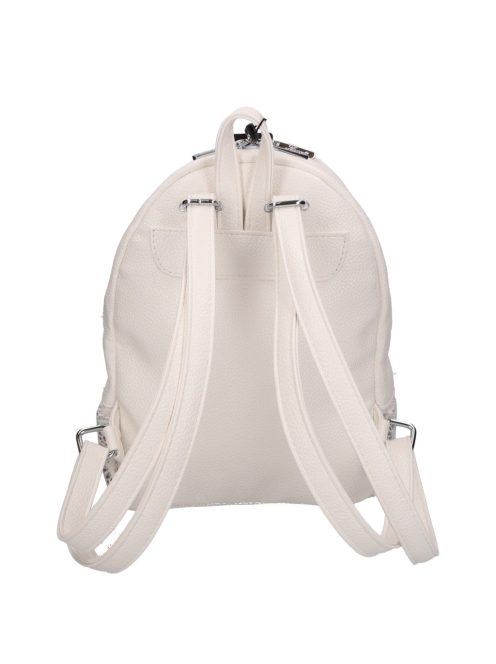 Karen Milton fehér virágos rostbőr női hátizsák