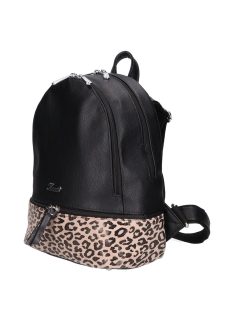 Karen Milton fekete-drapp rostbőr női hátizsák