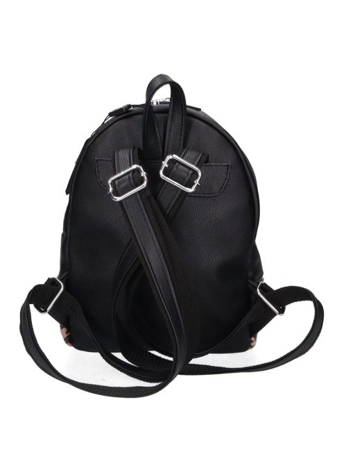 Karen Milton fekete-drapp rostbőr női hátizsák