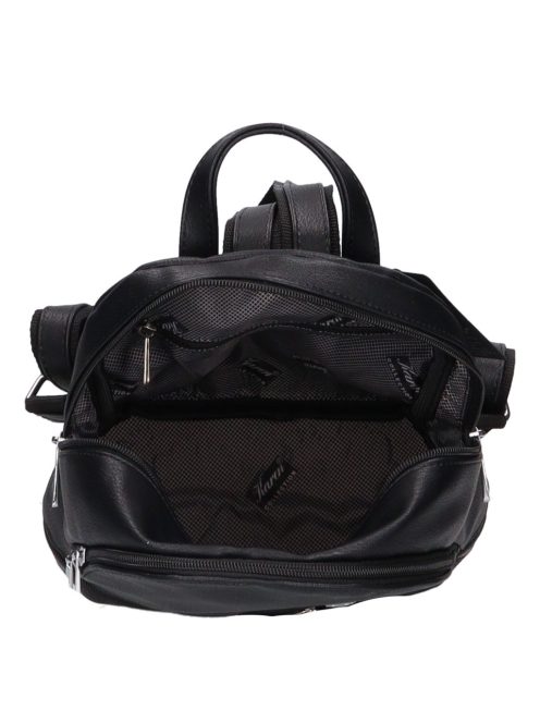 Karen Milton fekete-drapp rostbőr női hátizsák