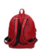 Karen Milton piros-bézs színes virágos rostbőr női hátizsák