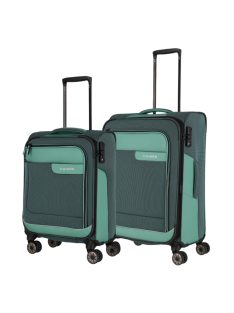 Travelite Viia zöld 4 kerekű 2 részes bőrönd szett