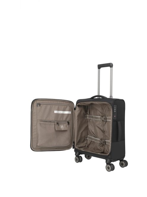 Travelite Crosslite fekete 4 kerekű kabinbőrönd